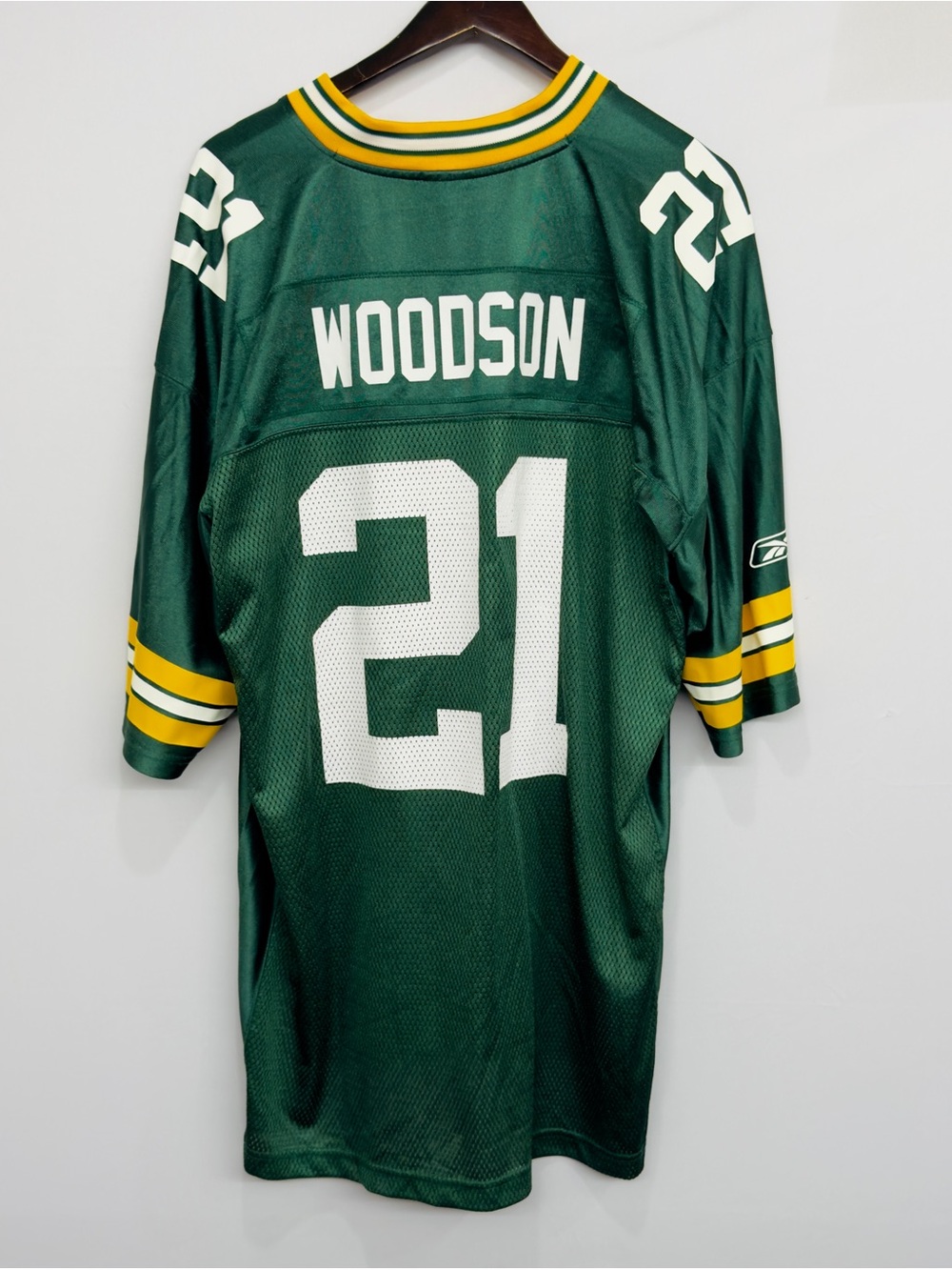 Vintage Charles Woodson Jersey Green Bay Packers Reebok On Field Mens XL #21